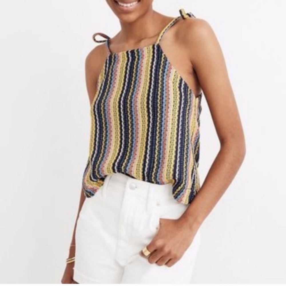 Madewell Texture & Thread Tie-Shoulder Tank Top in Rainbow Crochet Size XXL
Boho